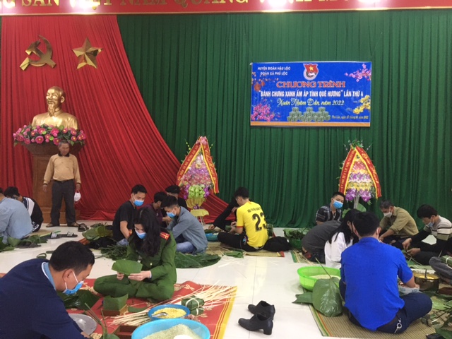 Đoàn xã Phú Lộc tổ chức chương trình " Bánh chưng xanh ấm áp tình quê hương" lần thứ 4. Mừng Đảng, mừng xuân Nhâm Dần 2022